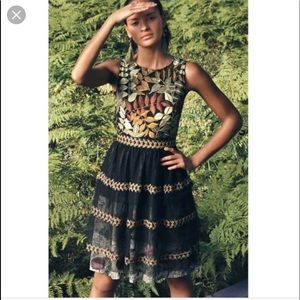 Anthropologie Varuna Bahl Embroidered Dress M